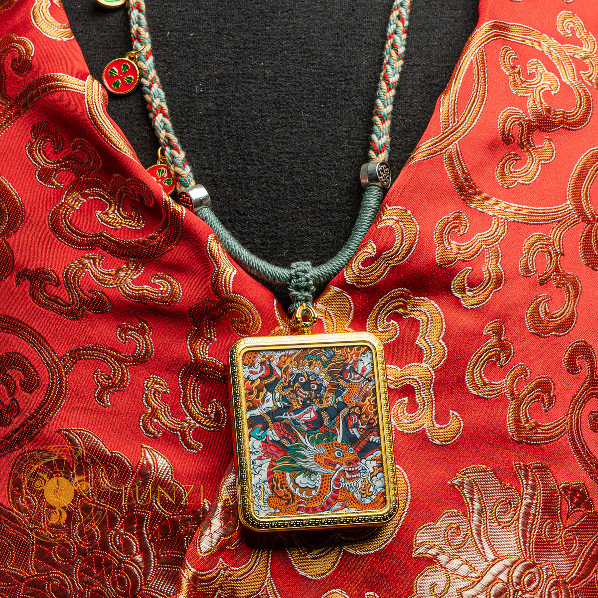 Top-tier hand-drawn Mahakala Locket Thangka - L-J-44
