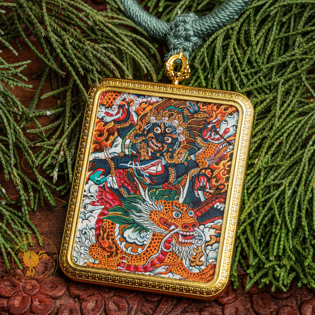 Top-tier hand-drawn Mahakala Locket Thangka - L-J-44