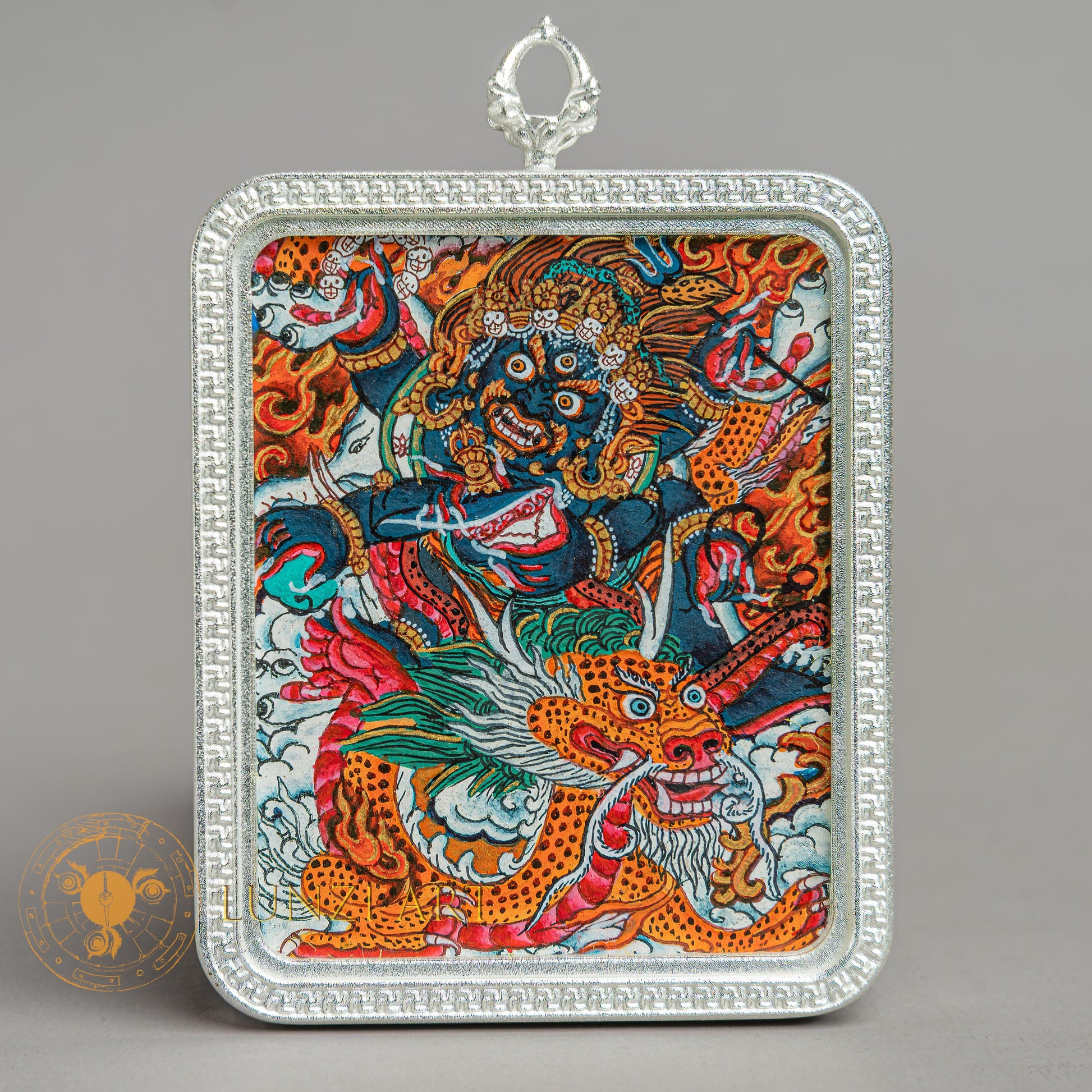 Top-tier hand-drawn Mahakala Locket Thangka - L-J-45