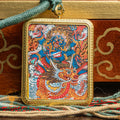 Top-tier hand-drawn Mahakala Locket Thangka - L-J-45