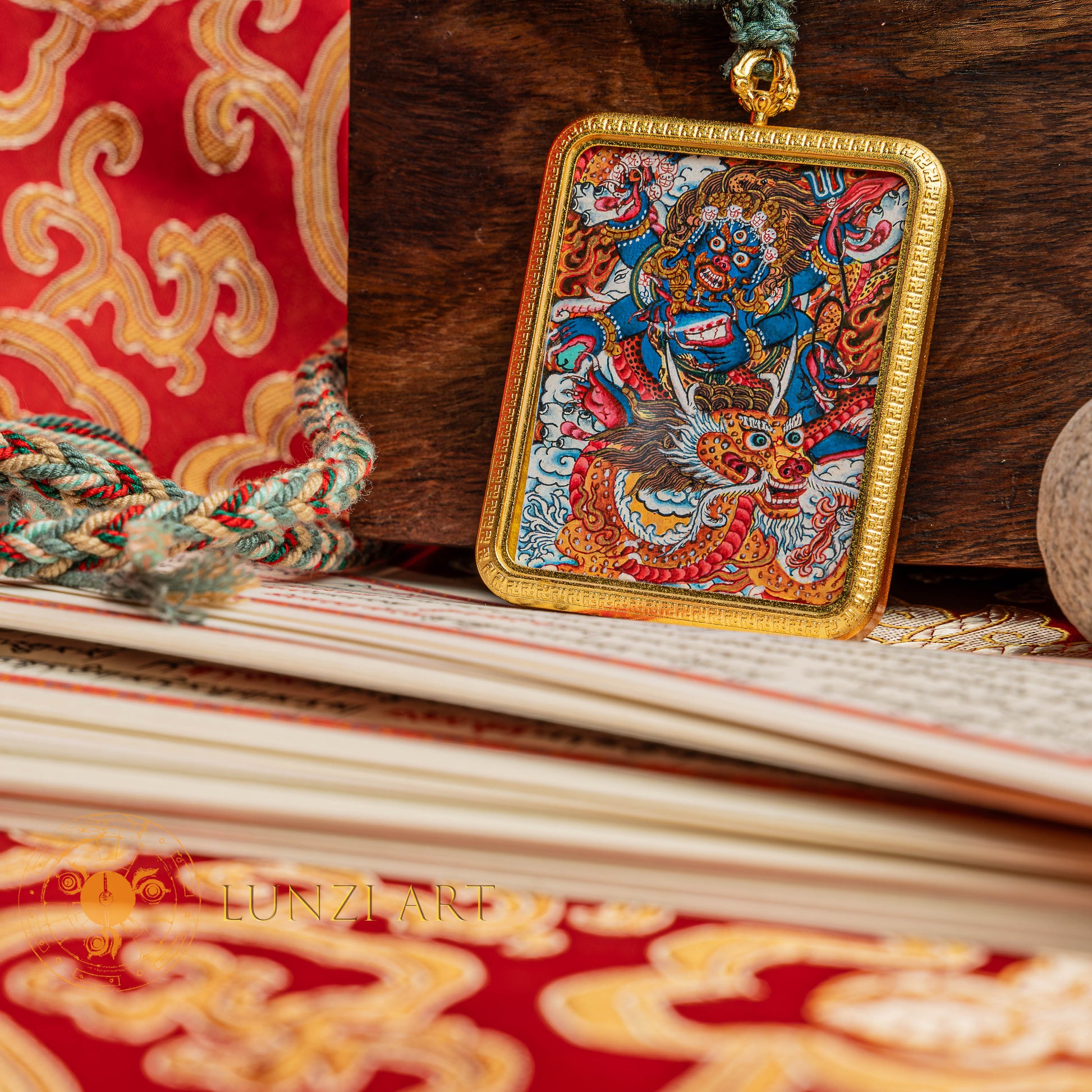 Top-tier hand-drawn Mahakala Locket Thangka - L-J-45