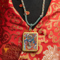 Top-tier hand-drawn Mahakala Locket Thangka - L-J-45
