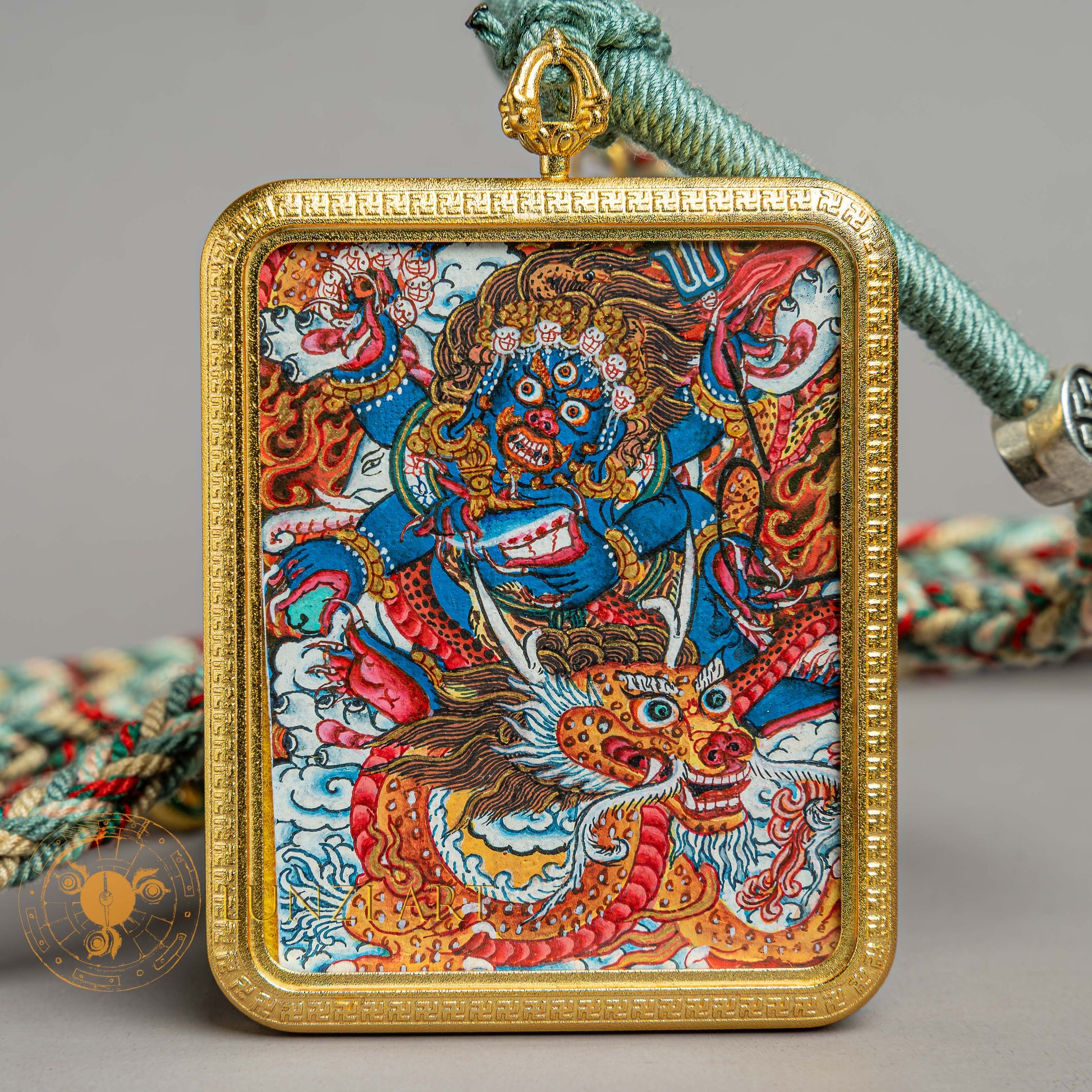 Top-tier hand-drawn Mahakala Locket Thangka - L-J-45