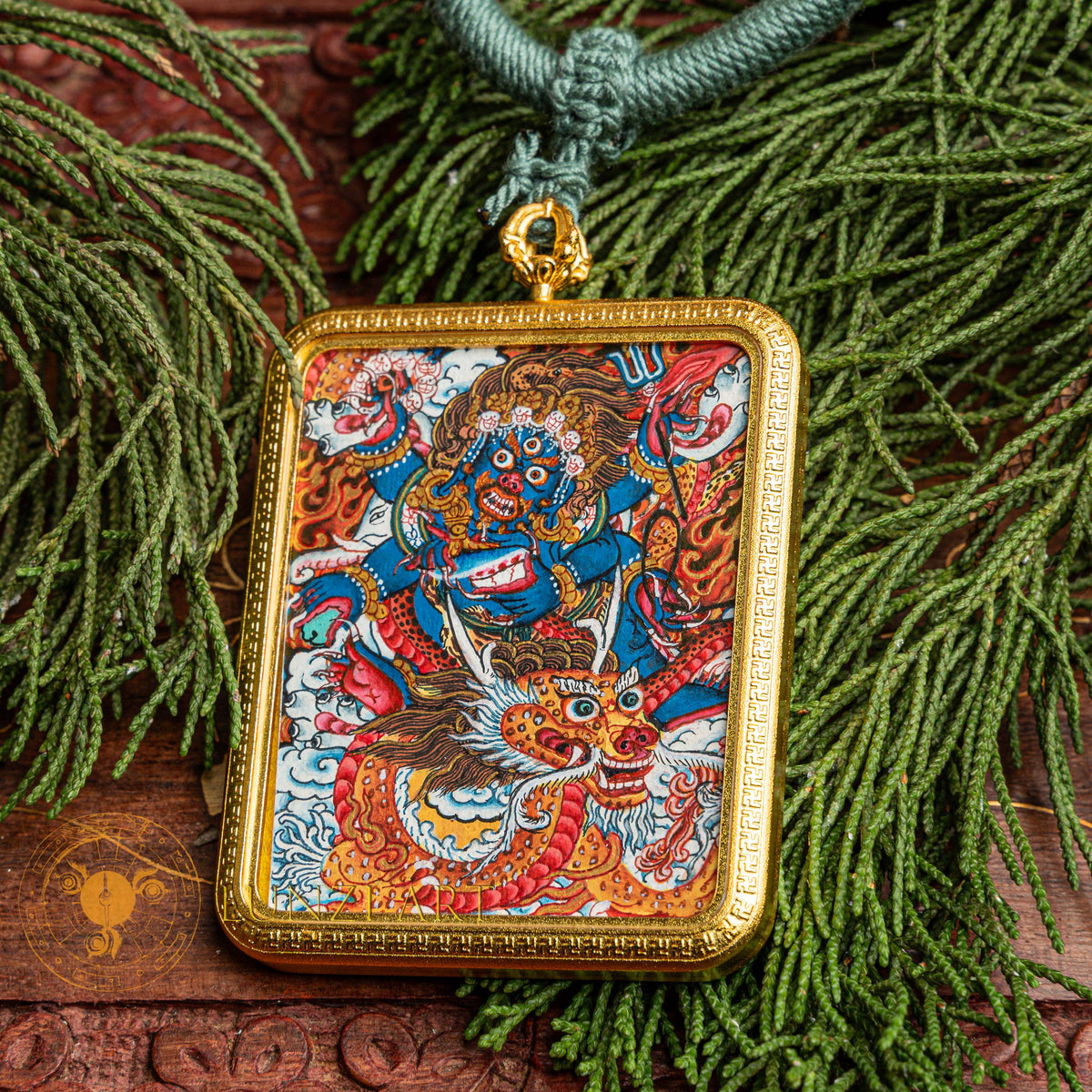 Top-tier hand-drawn Mahakala Locket Thangka - L-J-45
