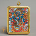 Top-tier hand-drawn Mahakala Locket Thangka - L-J-45