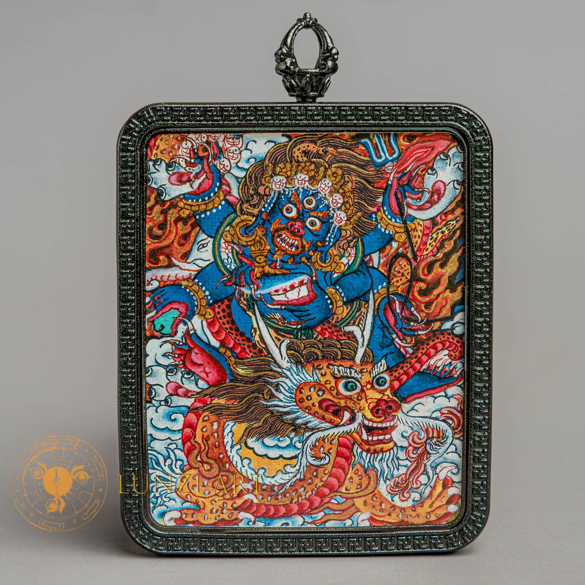 Top-tier hand-drawn Mahakala Locket Thangka - L-J-45-L-J-46-L-J-47