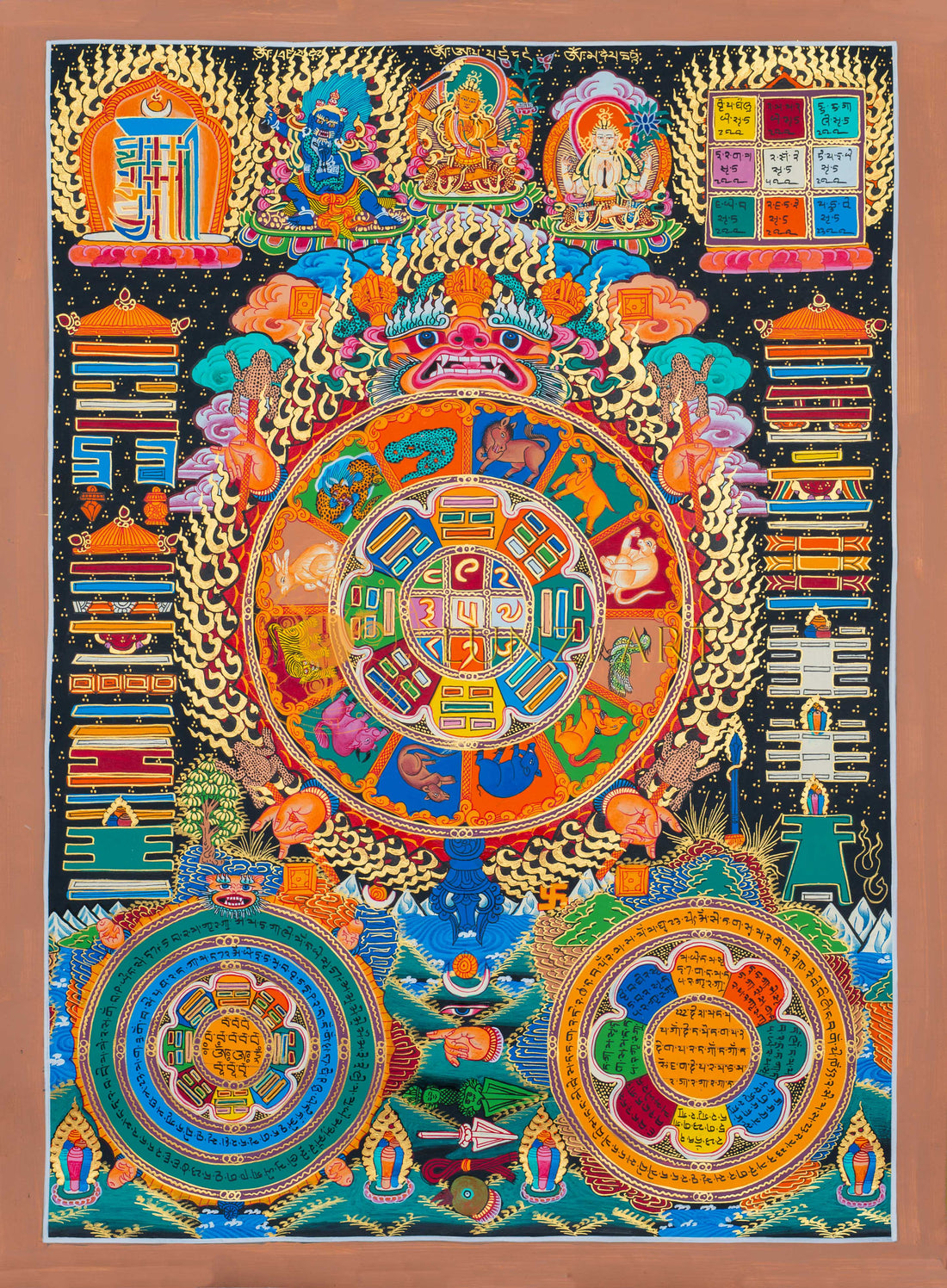 Transcendent Wheel Mandala: Unveiling the Esoteric Depths of Ritual Art - T-S-BT-SB-SK-0045