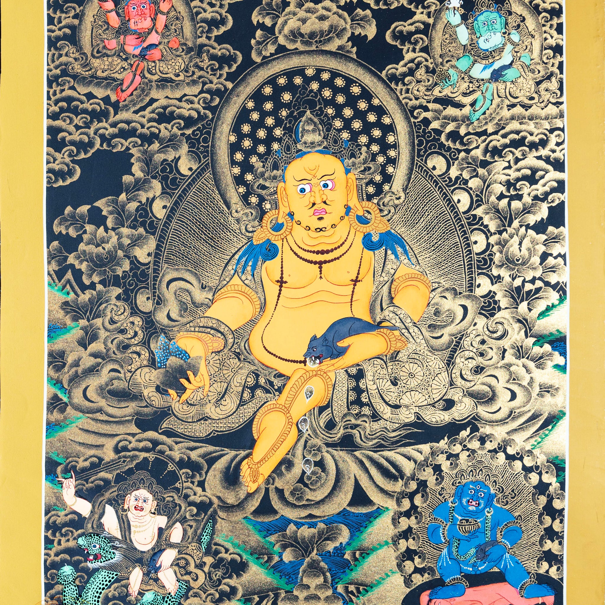 Treasures of Compassion: The Five Jambala Thangka - Thangka