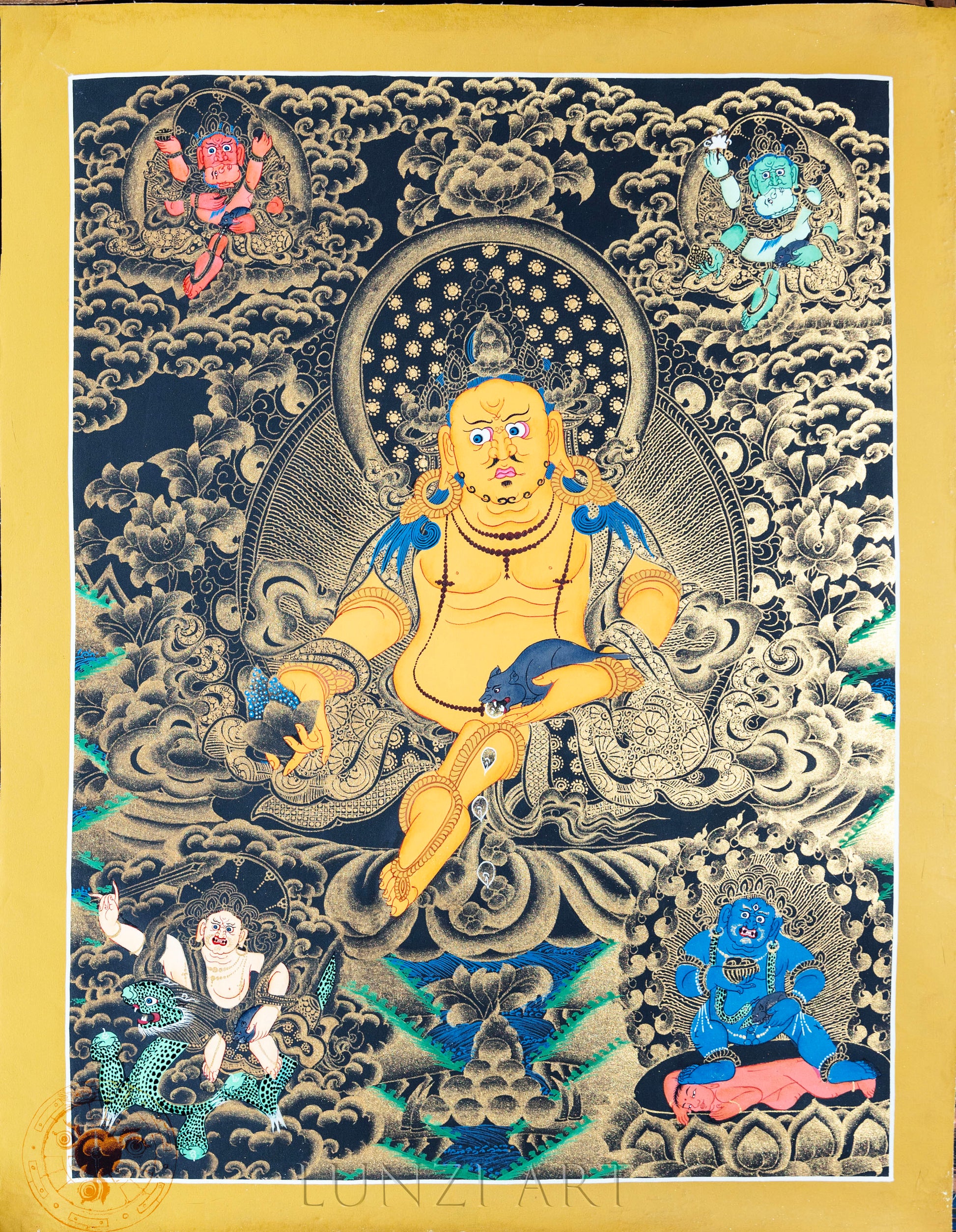 Treasures of Compassion: The Five Jambala Thangka - Thangka
