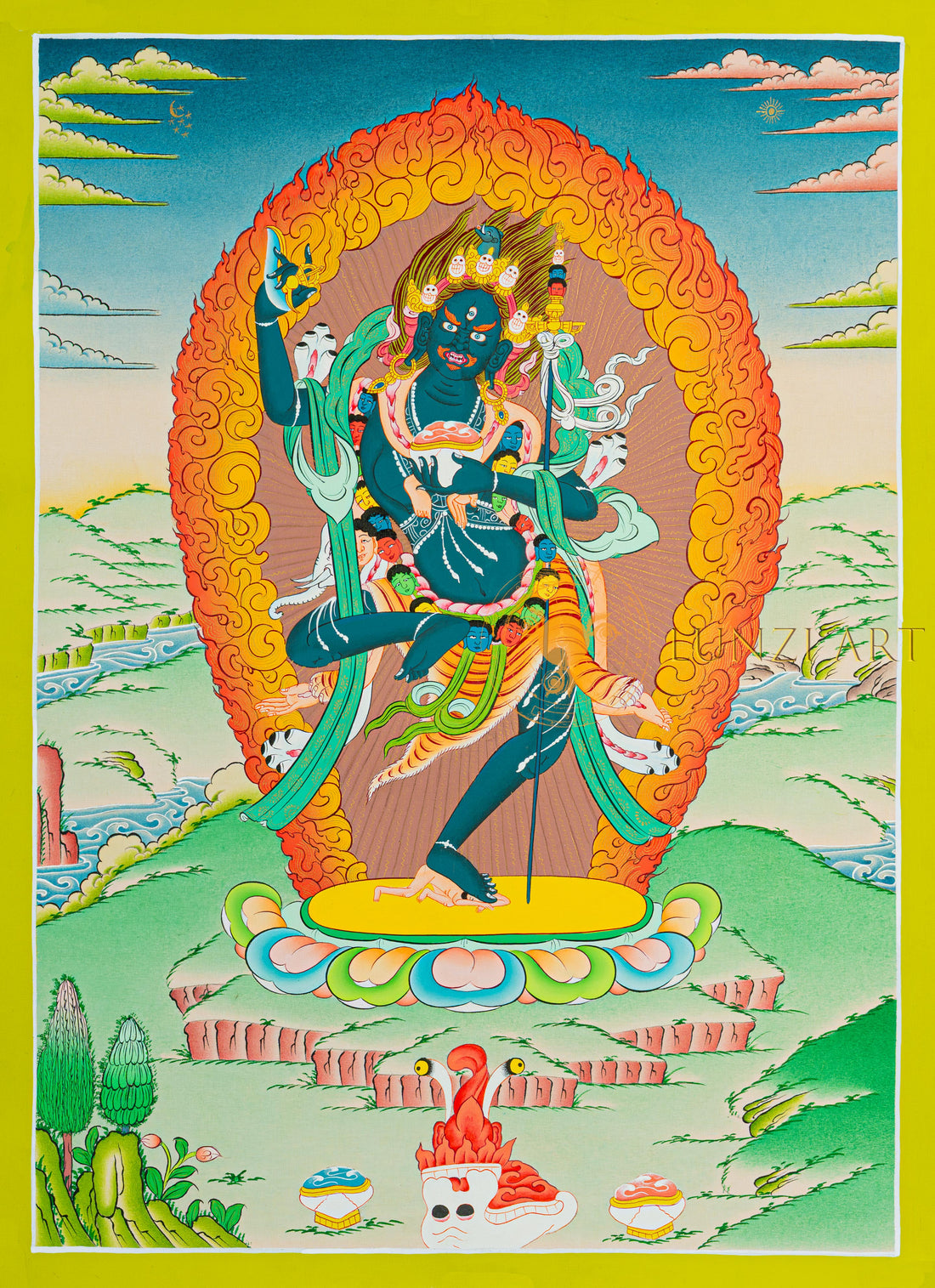 Troma Nagmo Thangka: The Golden Wrath of Radical Compassion - T-N-ET-GB-AU-T-0105