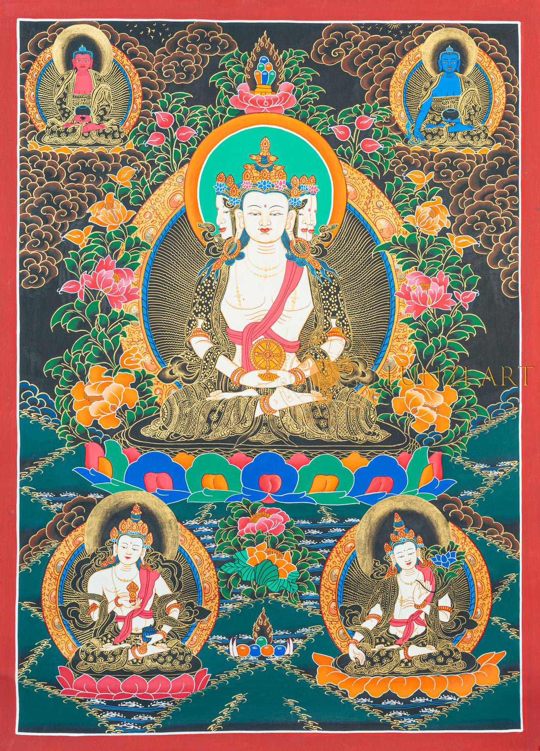 Vairocana Thangka: The Universal Illuminator - T-N-MB-RB-L-0014