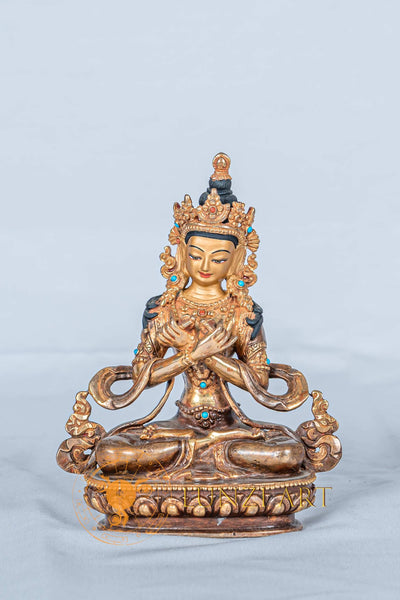 Vajradhara Buddha Statue | Handcrafted Half Gold Plated - S-B-RM-HG-CG-VD-0073