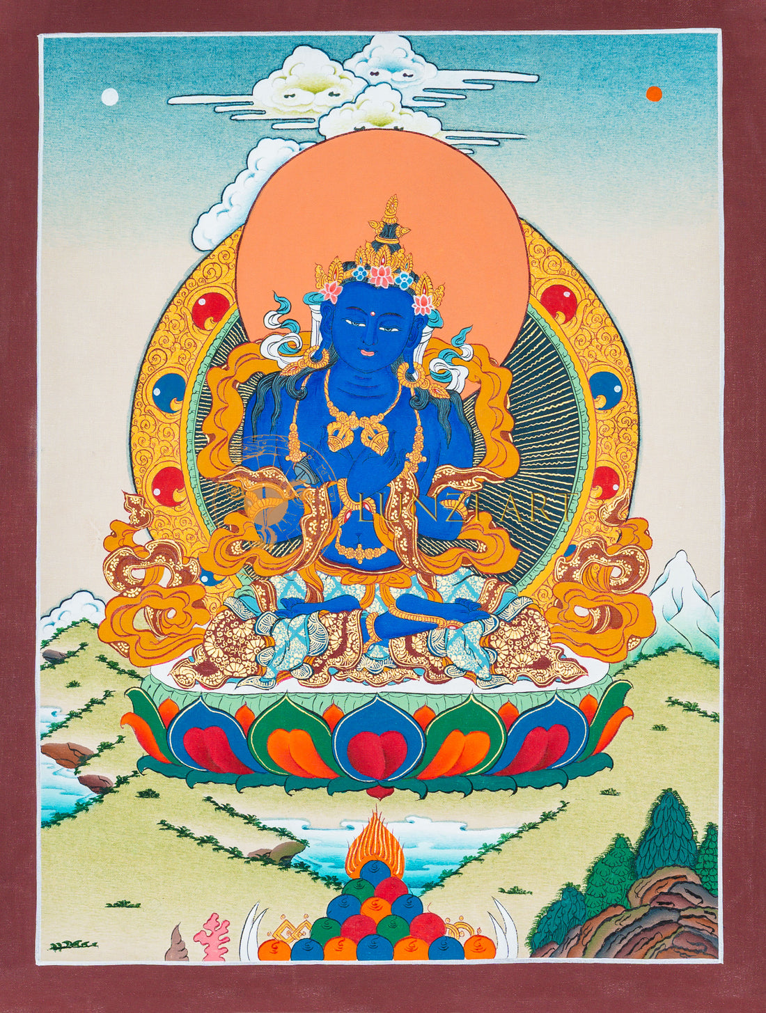 Vajradhara Thangka: The Primordial Buddha - T-B-HT-BB-V-0053