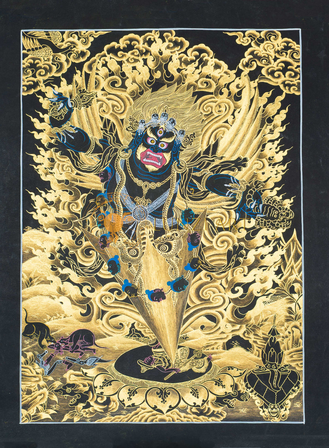 Vajrakilaya Thangka: Piercer of Obstacles and Ignorance - T-S-BT-BB-FM-0132