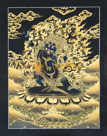 Vajrapani Thangka: Wielder of Indestructible Power - T-S-BT-BB-V-0130