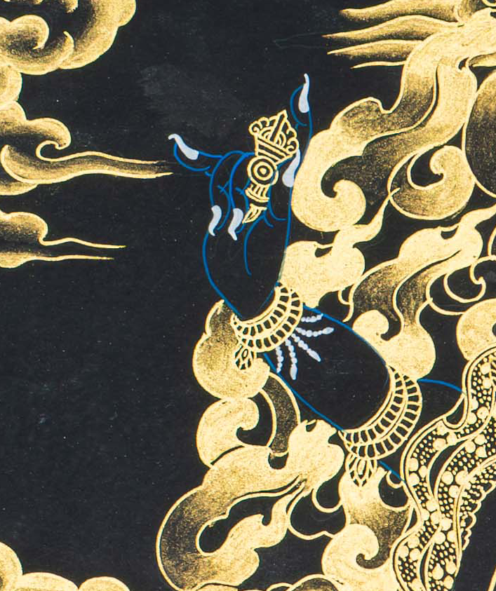 Vajrapani Thangka: Wielder of Indestructible Power - T-S-BT-BB-V-0130