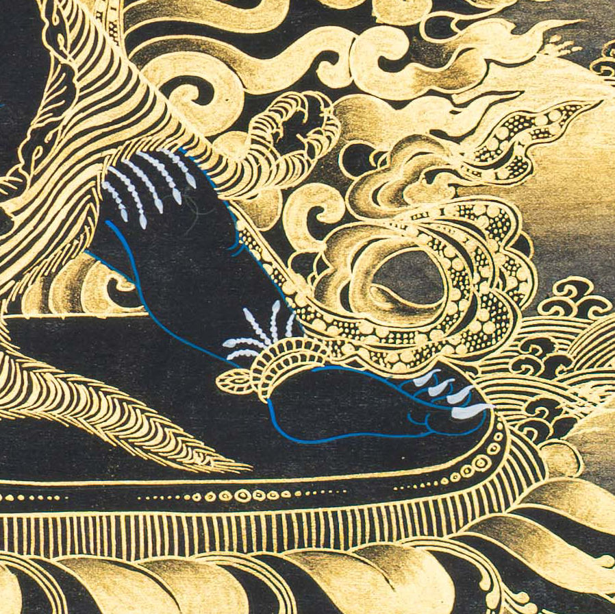 Vajrapani Thangka: Wielder of Indestructible Power - T-S-BT-BB-V-0130
