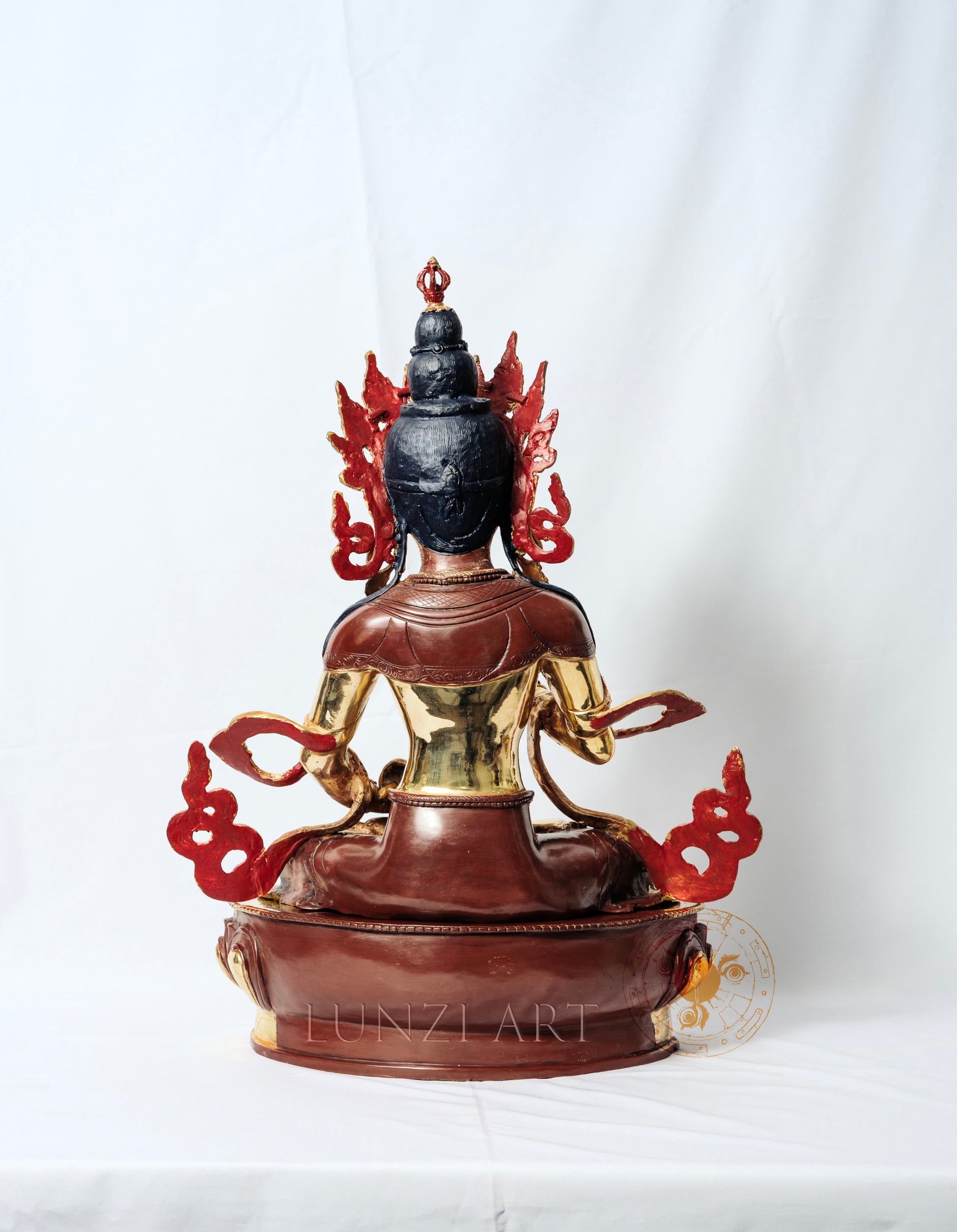 Vajrasattva Statue | Copper Partially Gilded with Gold - statues