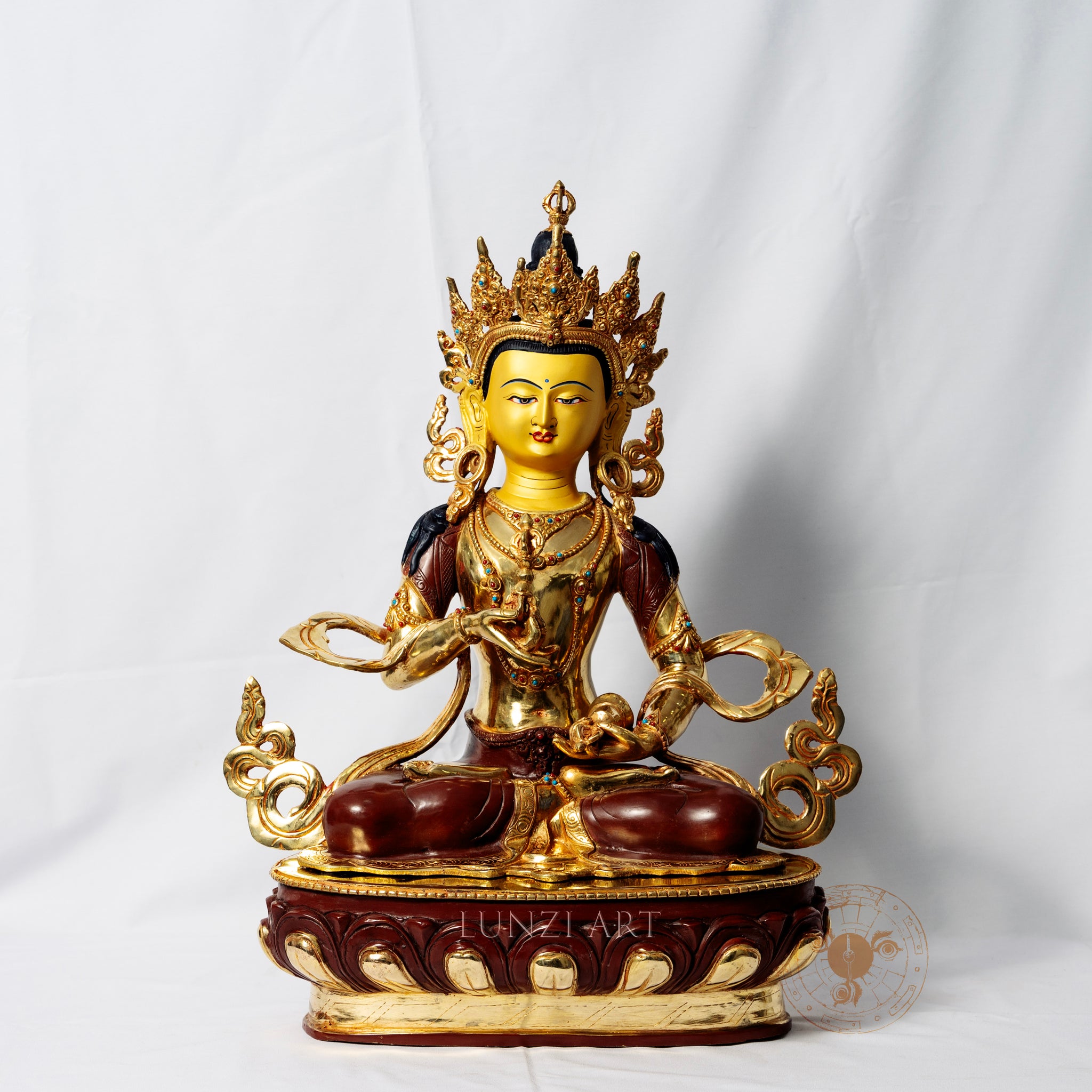 Vajrasattva Statue | Copper Partially Gilded with Gold - statues
