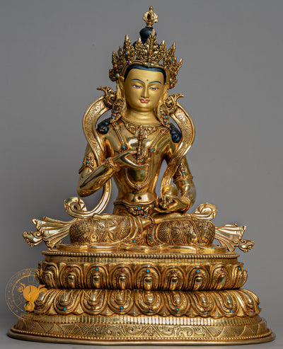 Vajrasattva Sculpture | Handmade Fully Gold-Plated Copper Statue - S-B-BA-FG-CG-V-0123
