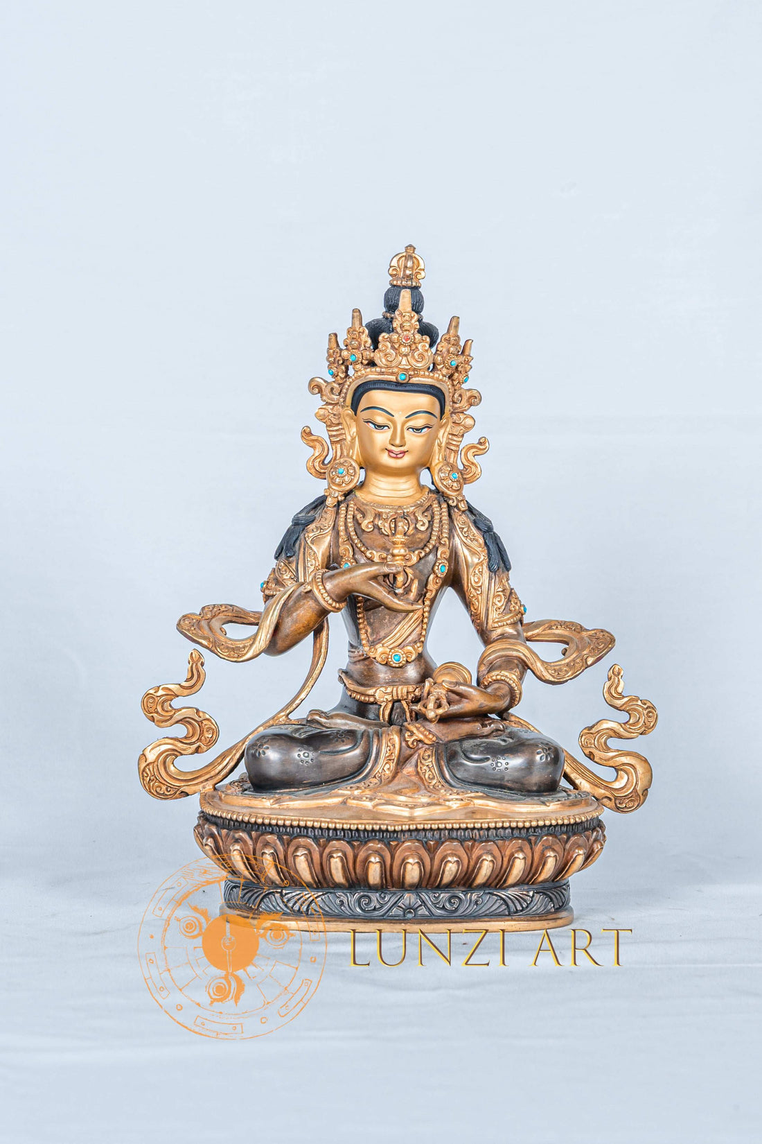 Vajrasattva Statue | Handcrafted Half Gold Plated Art - S-B-RM-HG-CG-VS-0113