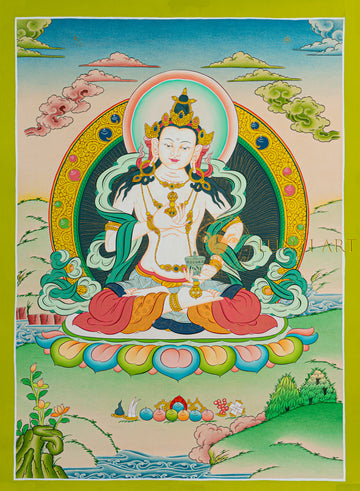 Vajrasattva Thangka: The Golden Light of Infinite Purification - T-N-ET-GB-AU-V-0108