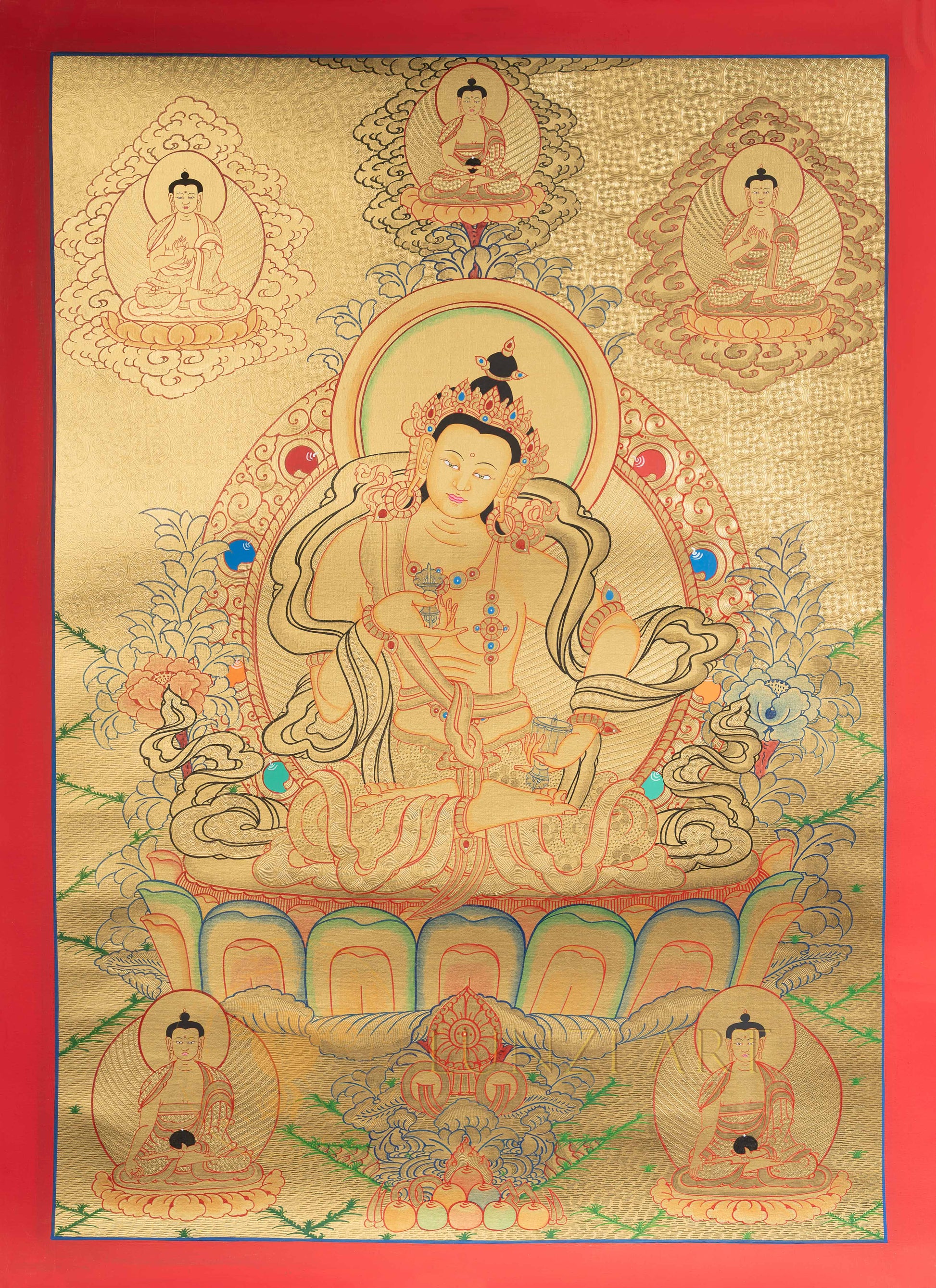 Vajrasattva Thangka: The Golden Light of Purification - T-N-ET-GB-V-0004