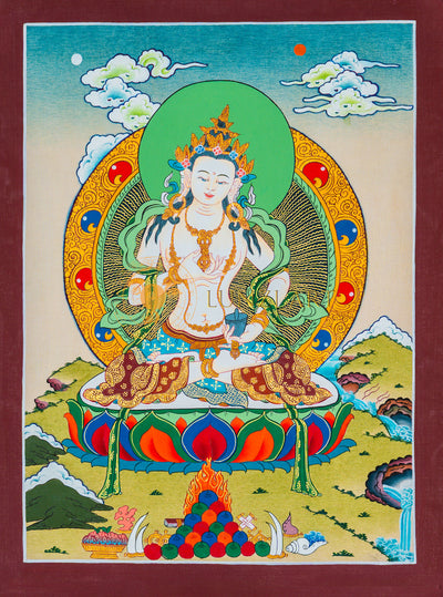 Vajrasattva Thangka: The Sovereign of Purification - T-B-HT-BB-V-0063