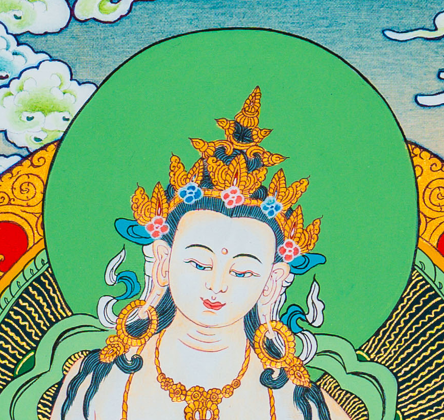 Vajrasattva Thangka: The Sovereign of Purification - T-B-HT-BB-V-0063