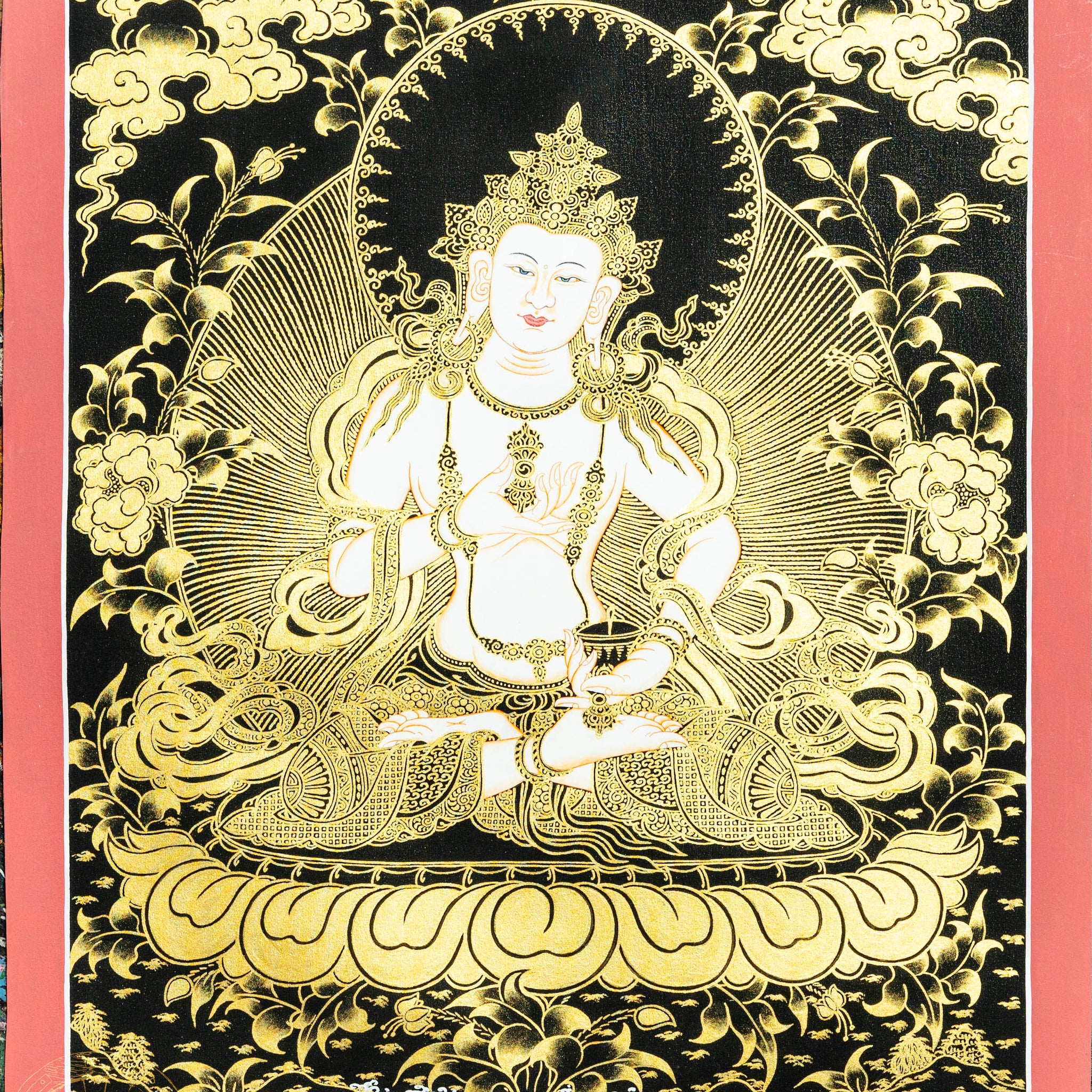 Vajrasattva Thangka, the God of Purification and Spiritual Transformation - Thangka