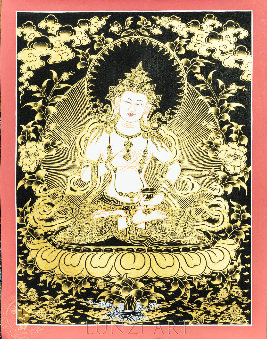 Vajrasattva Thangka, the God of Purification and Spiritual Transformation - Thangka
