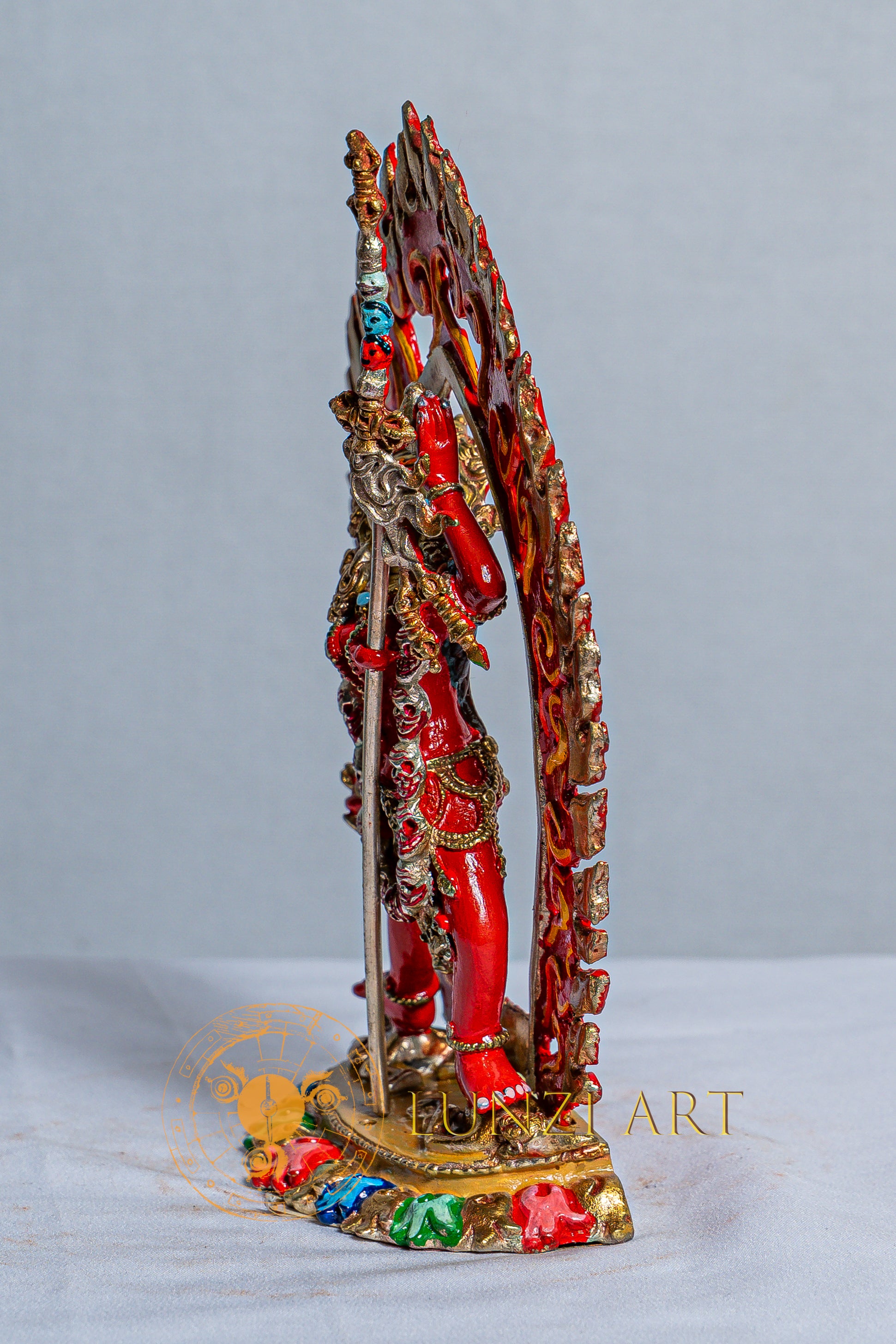 Vajrayogini Statue | Electro Gold Plated & Hand Painted on Copper - S-B-AS-MG-CG-VY-0010