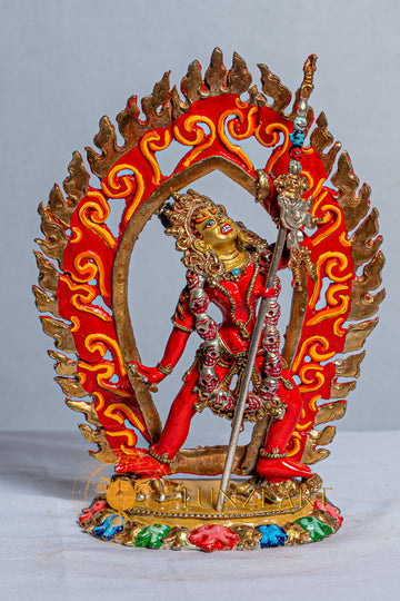 Vajrayogini Statue | Electro Gold Plated & Hand Painted on Copper - S-B-AS-MG-CG-VY-0010
