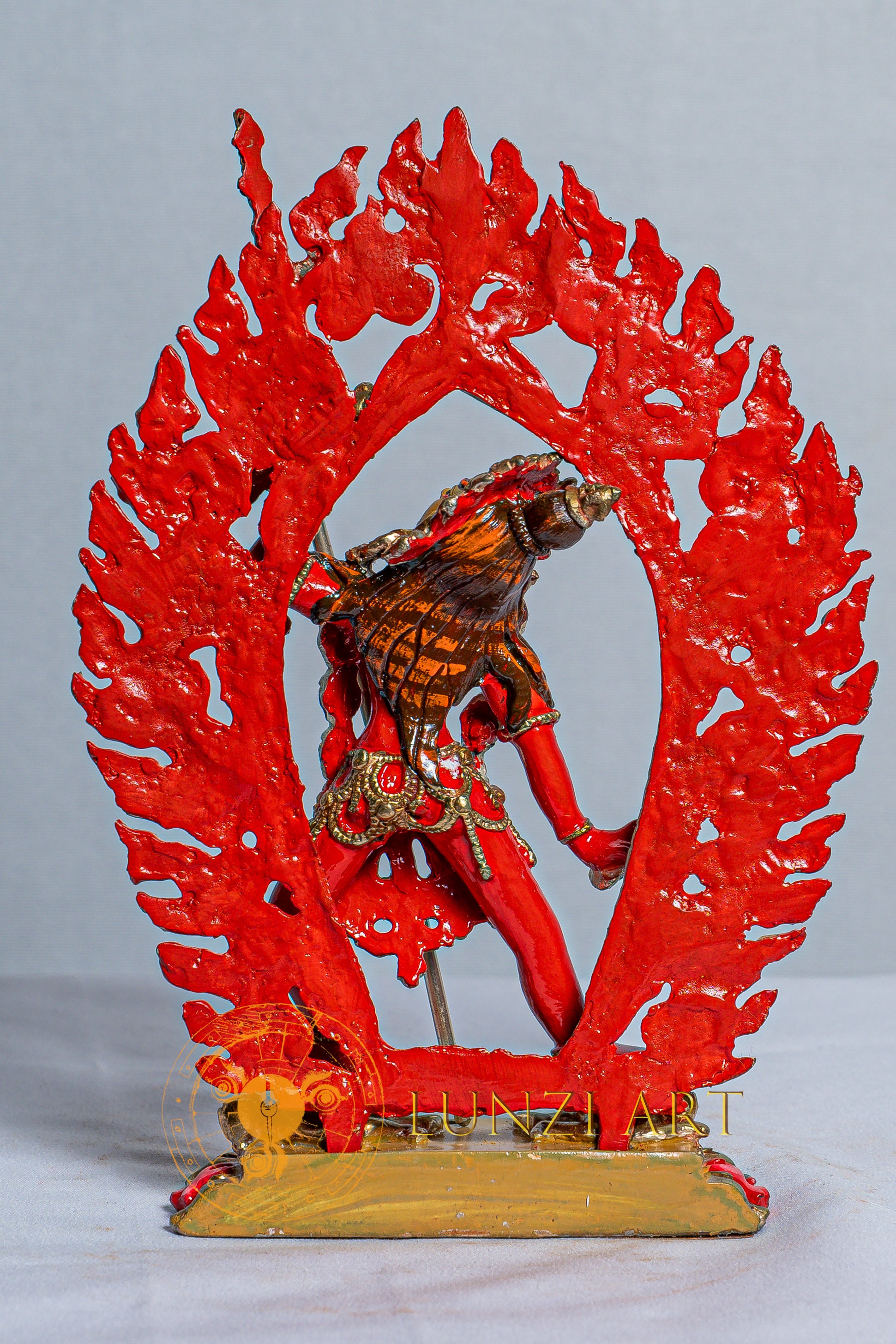 Vajrayogini Statue | Electro Gold Plated & Hand Painted on Copper - S-B-AS-MG-CG-VY-0010