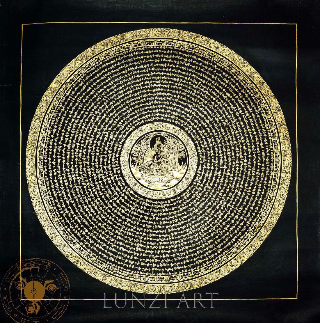White Tara Mandala Thangka: Hand-Painted Art for Healing & Longevity - T-PS-SS-BB-TM-0045
