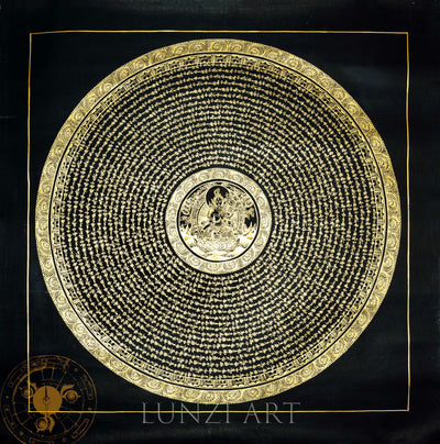 White Tara Mandala Thangka: Hand-Painted Art for Healing & Longevity - T-PS-SS-BB-TM-0045