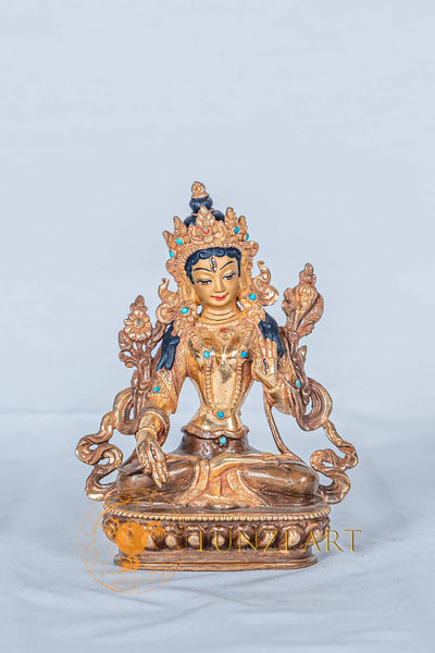 White Tara Sculpture | Premium Half Gold Plated Statue - S-B-RM-HG-CG-WT-0074