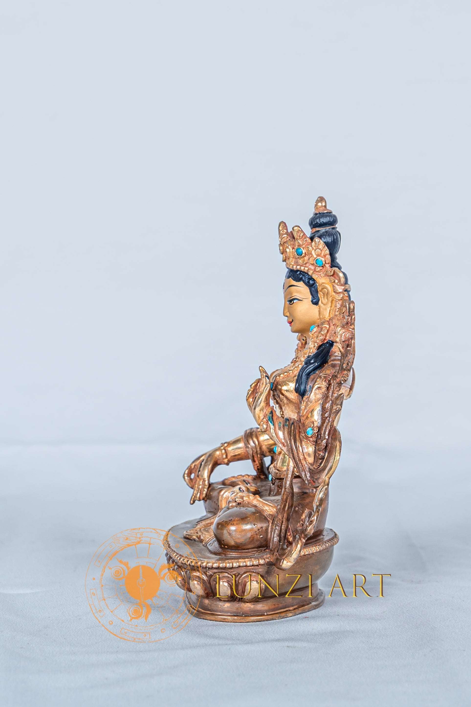 White Tara Sculpture | Premium Half Gold Plated Statue - S-B-RM-HG-CG-WT-0074
