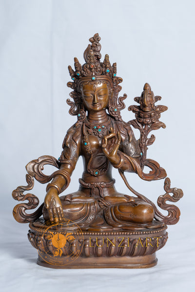White Tara Statue | Copper Oxidized - S-B-RM-C-WT-0014