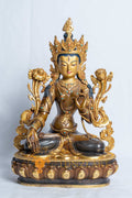White Tara Statue | Copper with 24k Half Gold Plating - S-B-RM-HG-CG-WT-0054
