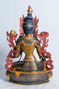 White Tara Statue | Copper with 24k Half Gold Plating - statues