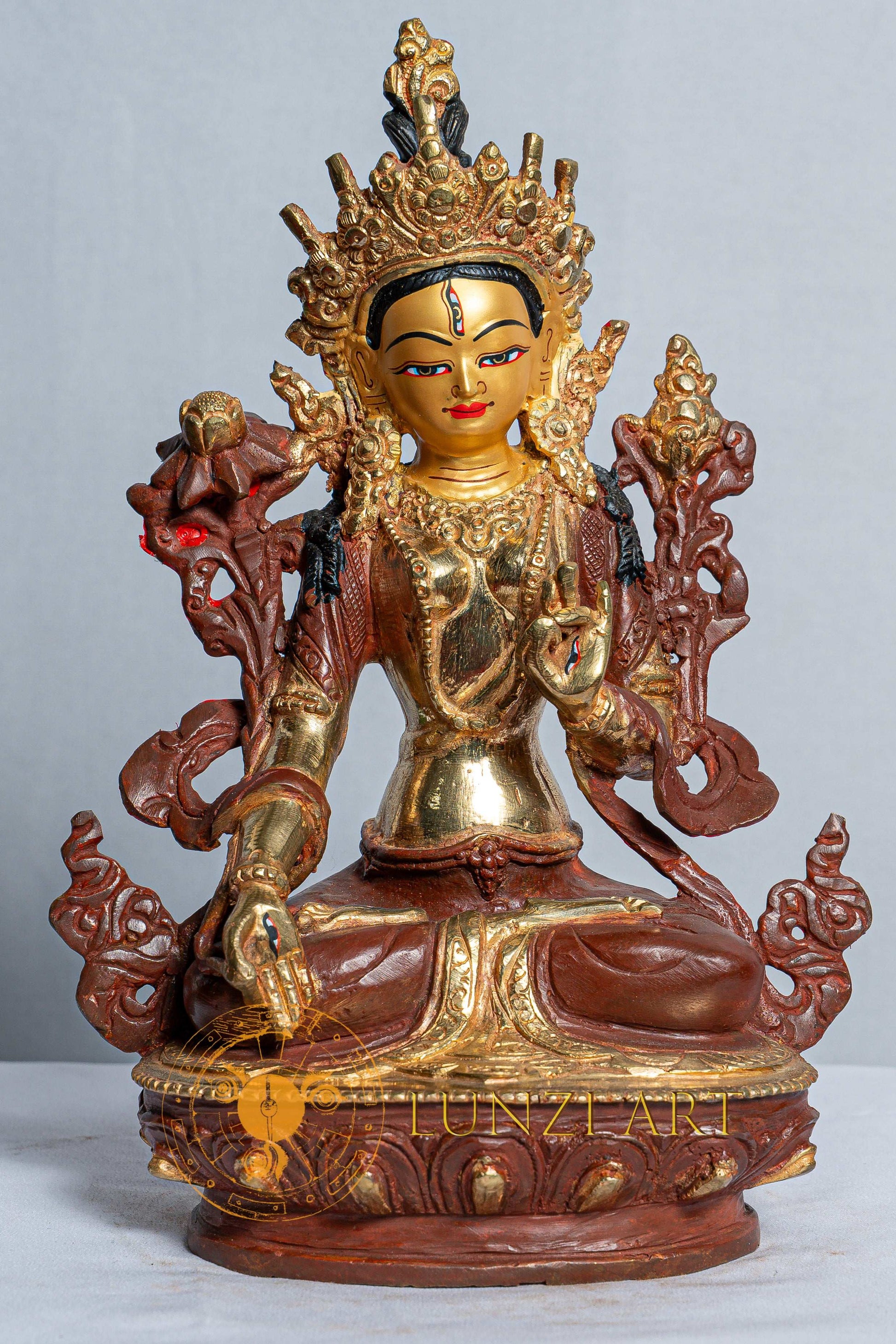 White Tara Statue |  Copper with Mercury Gold Plating - statues