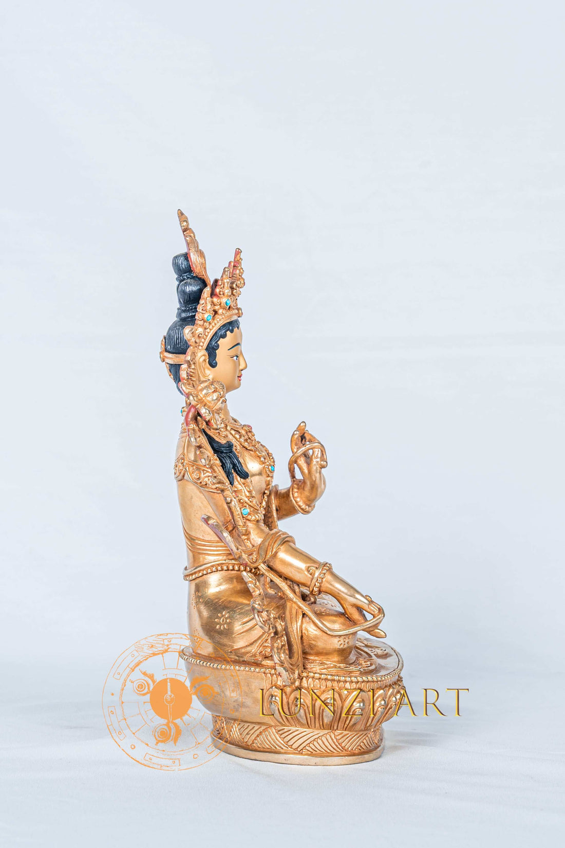 White Tara Statue | Fully Gold-Plated Copper Handmade Art - S-B-RM-FG-CG-WT-0090