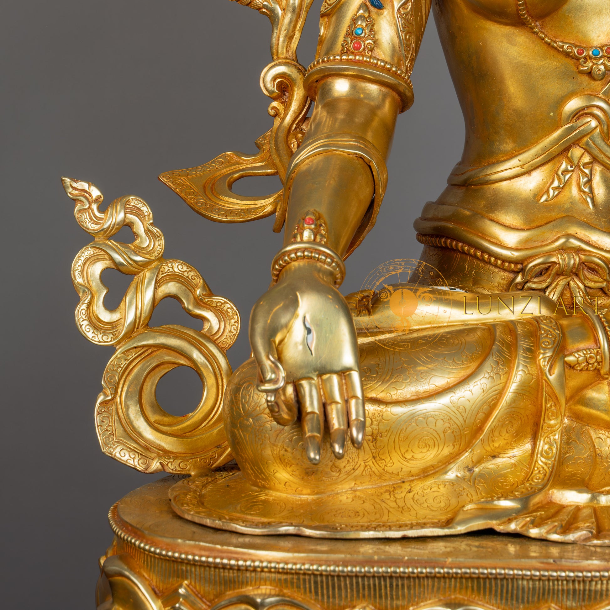 White Tara Statue | Fully Gold-Plated Copper - S-P-SS-FG-C-WT-00193