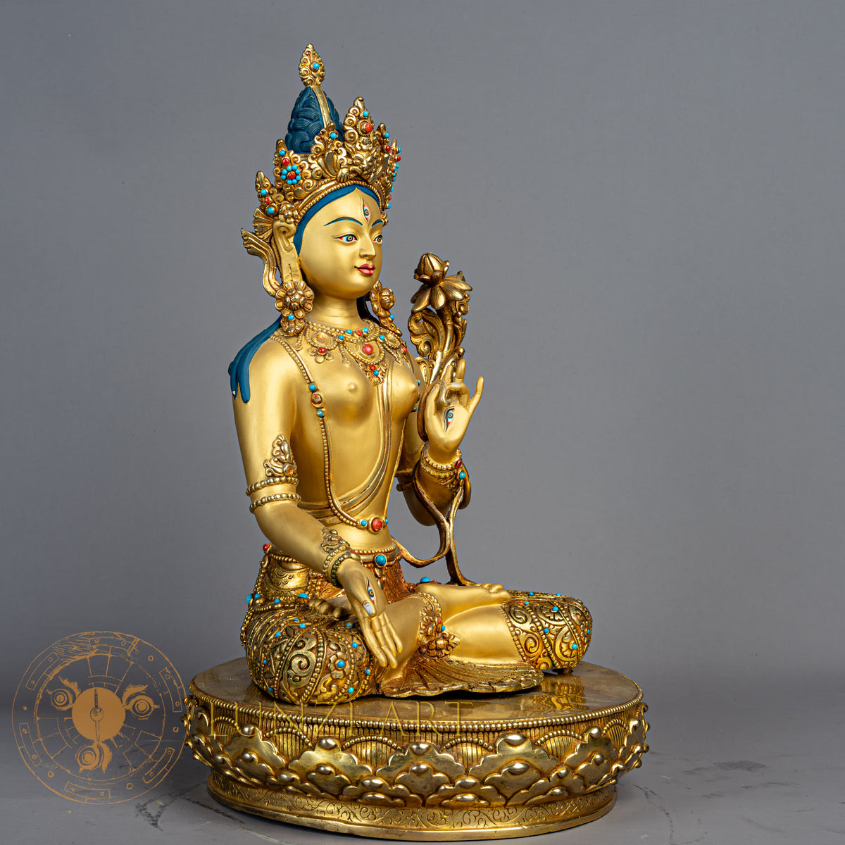 White Tara Statue | Gold-Plated Copper - S-P-R-CG-FG-WT-00233