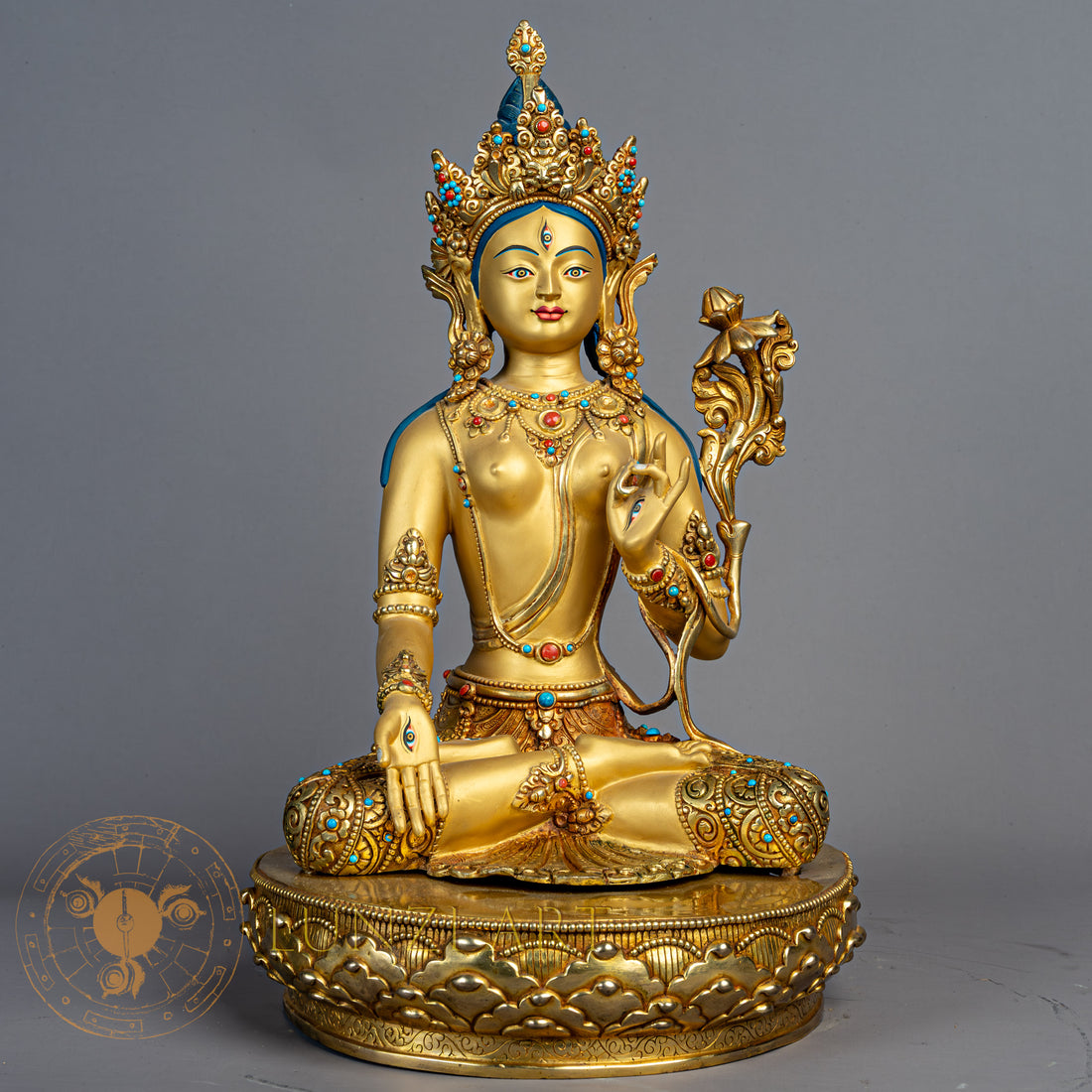 White Tara Statue | Gold-Plated Copper - S-P-R-CG-FG-WT-00233