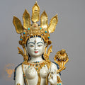White Tara Statue | Gold-Plated Copper with Silver Dust - S-P-R-CG-FG-WT-00235