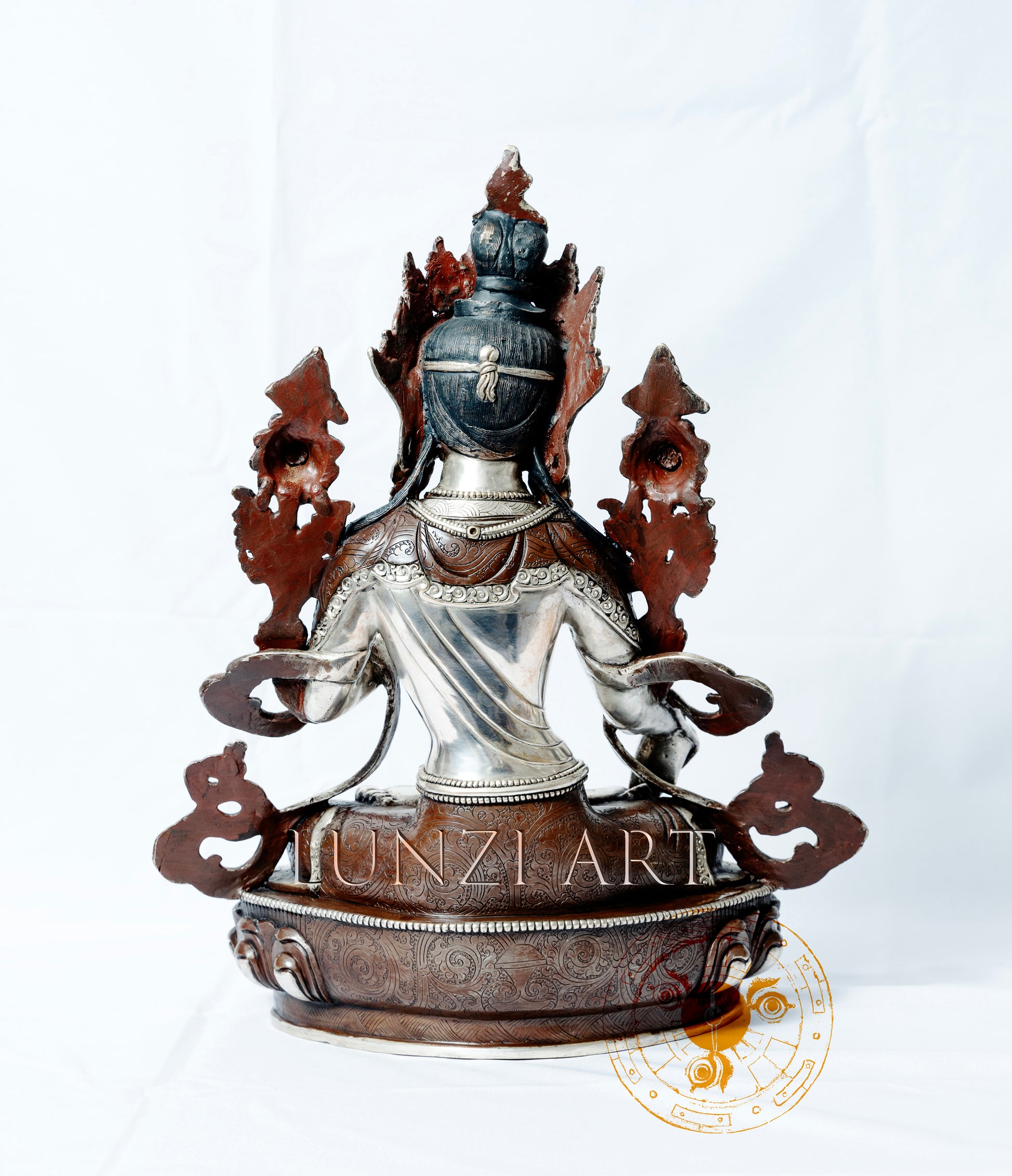 White Tara Statue | Oxidized Silver over Copper - S-P-BA-CS-WT-0001