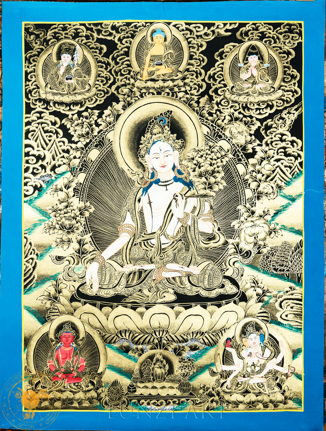 White Tara Thangka: Embodiment of Eternal Serenity - Thangka