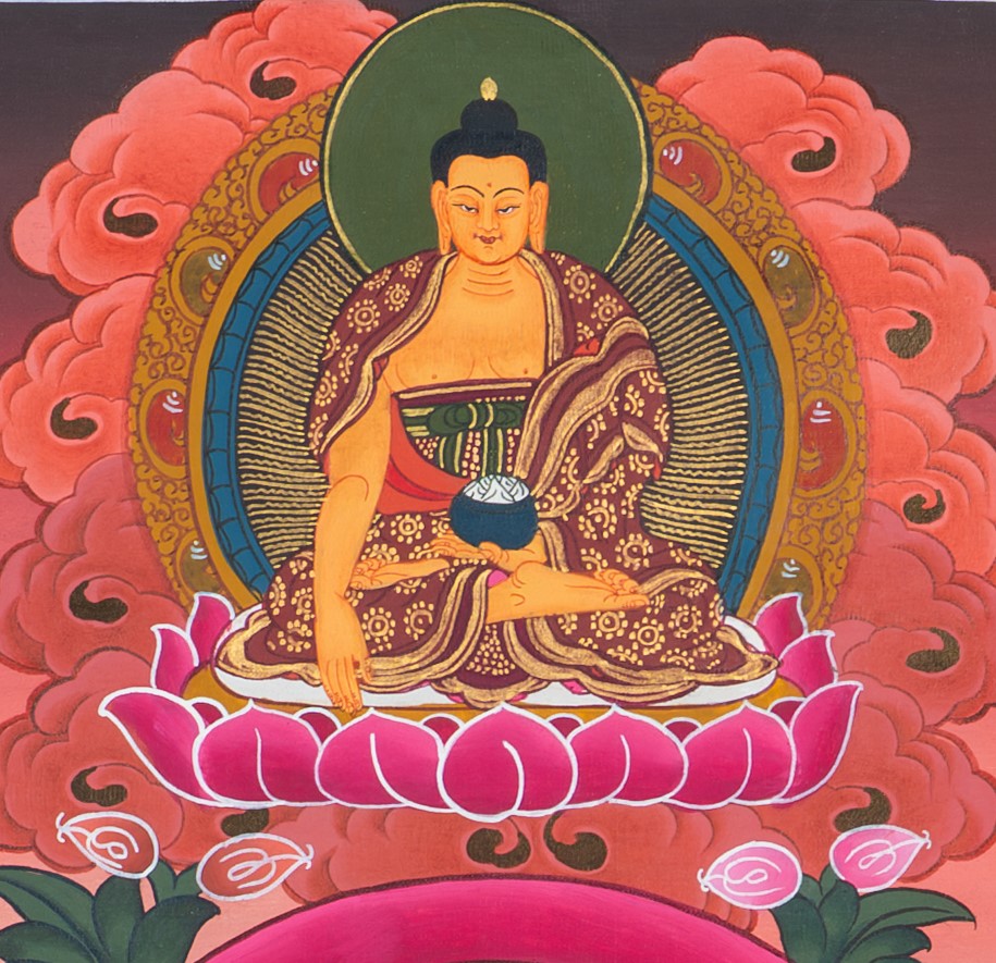 White Tara Thangka: Hand-Painted 24K Gold Buddhist Art - T-S-BT-BB-AU-WT-0024